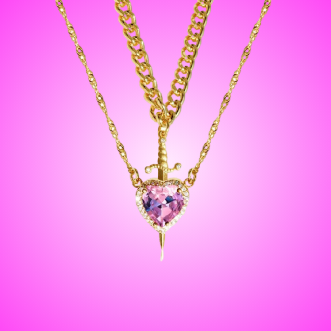 Sword & Heart Pendant Necklace
