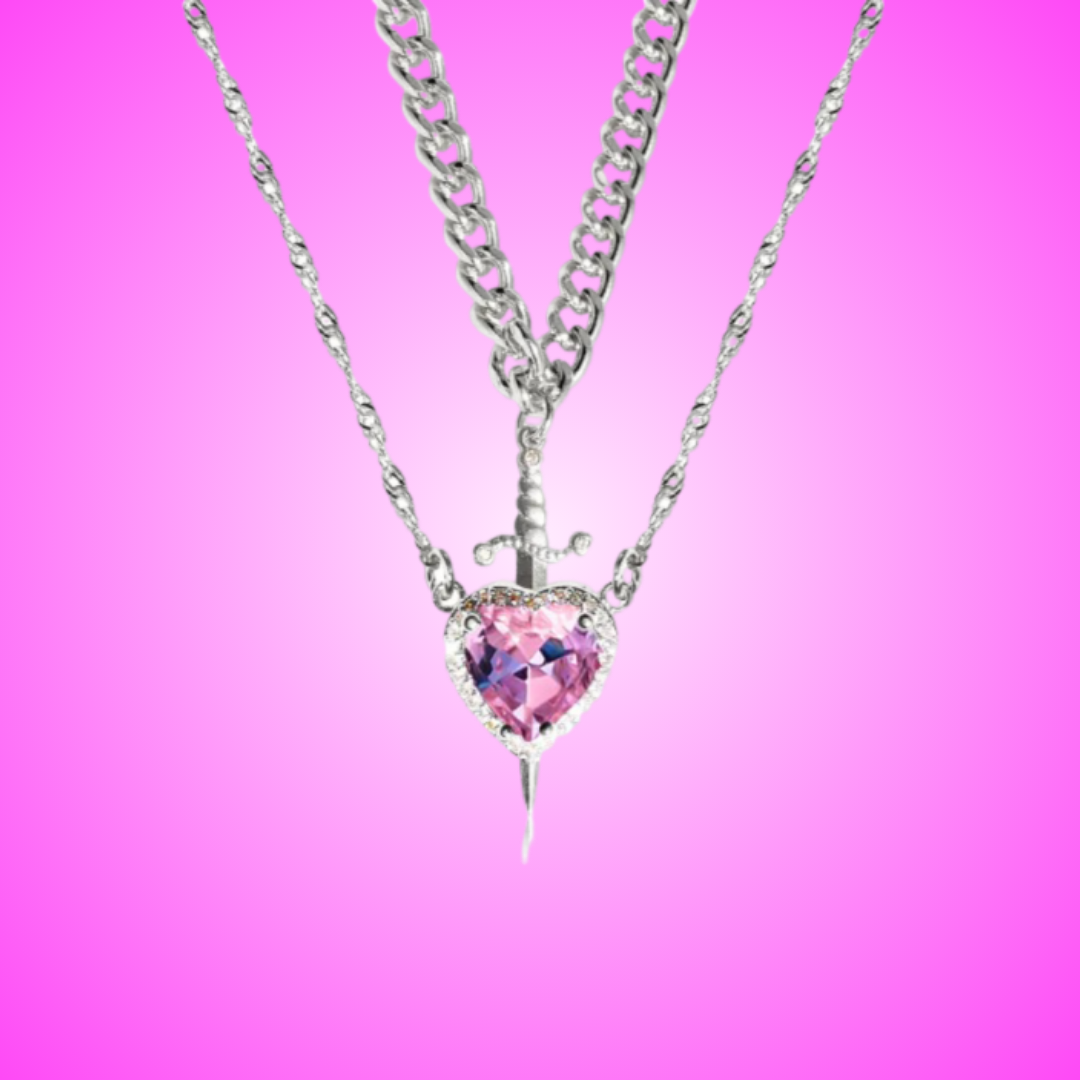 Sword & Heart Pendant Necklace