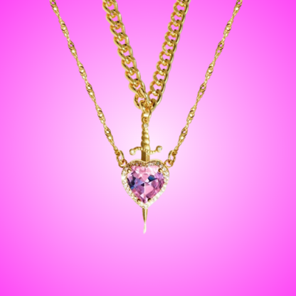 Sword & Heart Pendant Necklace