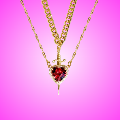 Sword & Heart Pendant Necklace