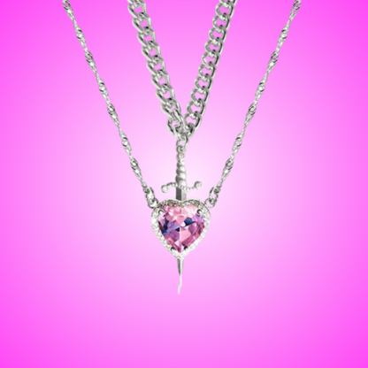 Sword & Heart Pendant Necklace